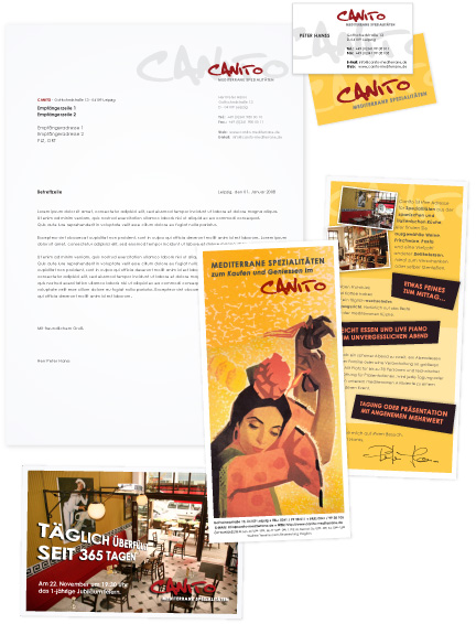 Druckerzeugnisse für CANITO - Mediterrane Spezialitäten